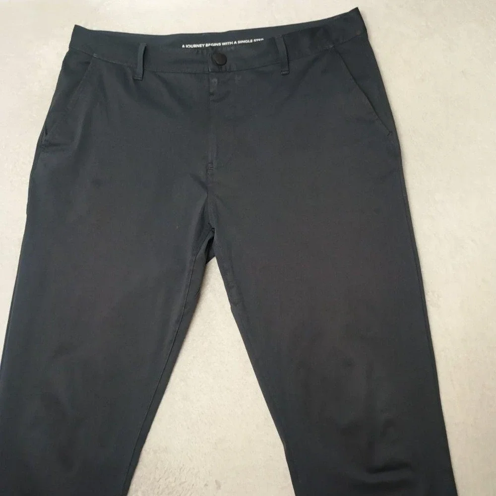 Rhone Pants Men 34x29 Gray Commuter Slim Chino Microfiber Stretch Travel Golf